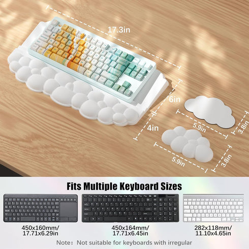 Set, Ergonomic Wrist Rest for Keyboard and Mouse, Soft Memory Foam Cloud Keyboard Stand Pad with Wrist Rest Easy
