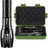 PeakPlus LFX1000 Rechargeable Tactical Flashlight - High Lumens LED, 5 Modes, Zoomable, Water Resistant - Camping,
