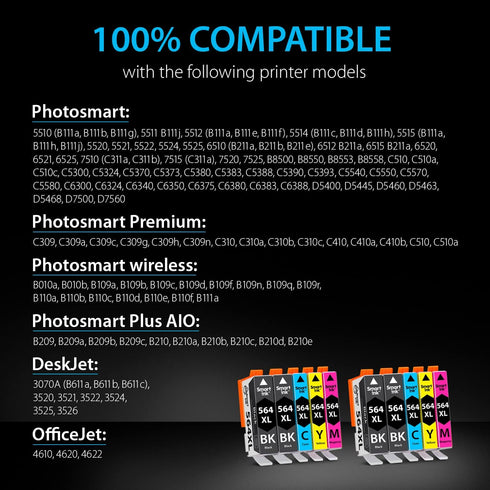 Smart Ink Compatible Ink Cartridge Replacement for HP 564 XL High Yield 10 Combo Pack (4 Black & 2 C/M/Y)