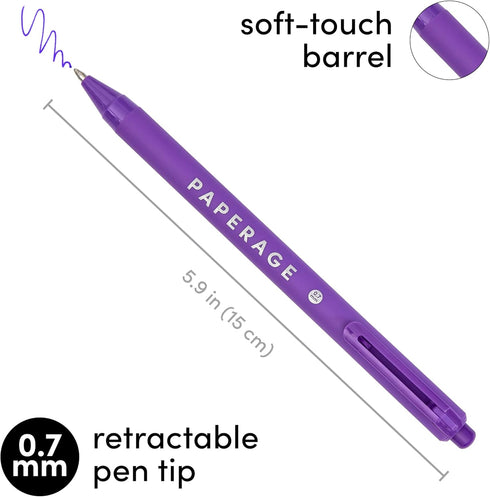 PAPERAGE Gel Pens, 20 Pack Colored Gel Pens, 0.7mm Medium Point, Smooth Writing for Journals & Notebooks