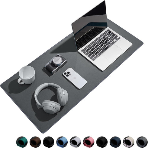 Large Waterproof Gaming Mouse Pad, Non-Slip Rubber Base, Smooth Surface Desk Mat, 27.5"x11.8"x0.08", Dark Gray