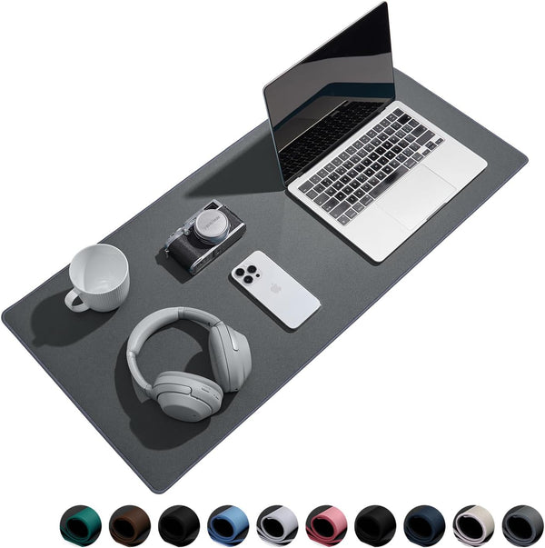 Large Waterproof Gaming Mouse Pad, Non-Slip Rubber Base, Smooth Surface Desk Mat, 27.5"x11.8"x0.08", Dark Gray