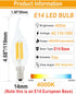 Lamsky E14 Bulb 4W Bulbs Dimmable 40W Bulbs,110V 4000K White,12 Pack LED European Base LED Chandelier Light