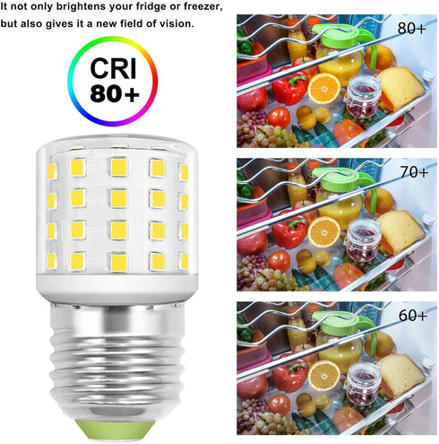 LED Appliance Light Bulb for Refrigerator, 4W (40W Equivalent) E26 Medium Base, Daylight White 5000K, Pack of 3