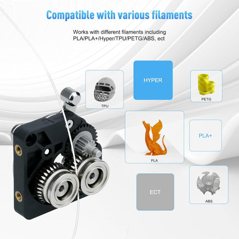 k1 Max Extruder Upgrade xirbbo Gears Kit 2pcs Motor for K1 / K1 Max / K1C Nickel Plated Hardened Steel