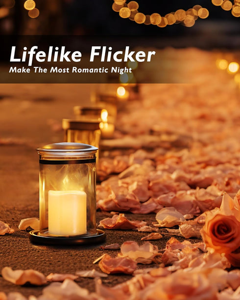 Homemory 12 Pack Flickering Flameless Votive Candles, 200+ Hour Battery Operated LED Tealight for Events