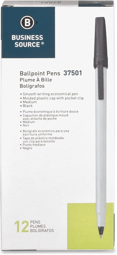 Business Source Medium Point Ballpoint Stick Pens