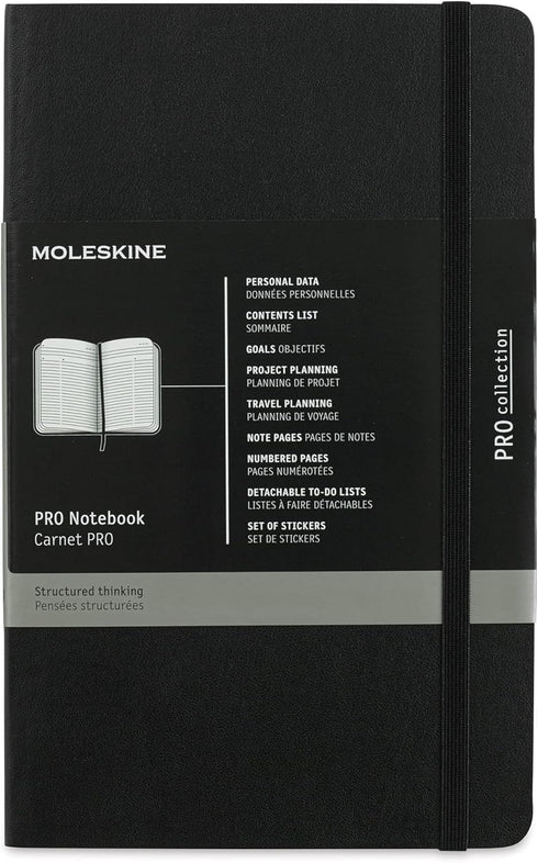 Moleskine Professional Notebook, Large, Soft Cover, Black (5 x 8.25)
