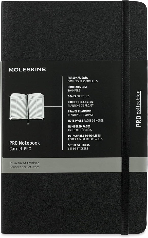 Moleskine Professional Notebook, Large, Soft Cover, Black (5 x 8.25)