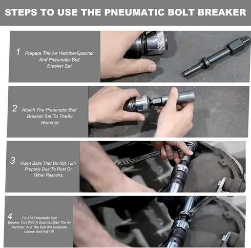 32029 Pneumatic Bolt Breaker Tools Set, 3/8" & 1/2" Bolt Breaker Shake 'n Break for Stubborn Fasteners