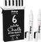 Chalkola 6 White Liquid Chalk Markers - Dry Erase Liquid Chalk Pens for Blackboard, Car Window, Bistro | Variety Pack