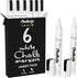 Chalkola 6 White Liquid Chalk Markers - Dry Erase Liquid Chalk Pens for Blackboard, Car Window, Bistro | Variety Pack
