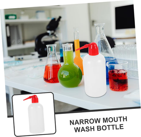 2pcs ULTECHNOVO Portable Narrow Mouth Wash Bottle Laboratory Wash Bottle Scale for Accurate Liquid Measurement Plastic