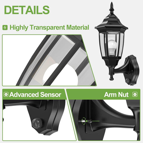 Bulbs, 1 Pack, EMART Dusk to Dawn Plastic Outdoor Wall Light Fixtures with Waterproof and Anti-Corrosion Porch Sconces