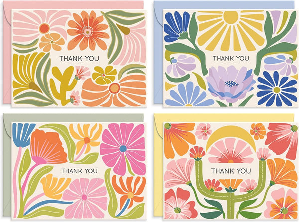 S&O Thank You Cards with Envelopes - Blank Stylish papers for Handwritten