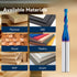 2 PCS Ball Nose Set CNC Router Bits, Carbide Ball Nose End Mill with Nano Blue Coating for Side Milling