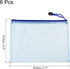 MECCANIXITY Mesh Zipper Bags, B6 Size Document Pockets, Bill Pouch Folders for Office and Home, Blue Pack of 6