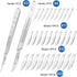 32PCS 30 Scalpel Blades with #10#11#23 Scalpels, Surgical Sterile Blades Including Two Handles for Crafts & More