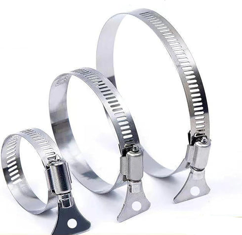 Assortment of 15 Adjustable Hose Clamps, 304 Stainless Steel, Ideal for Plumbing, Automotive, Mechanical