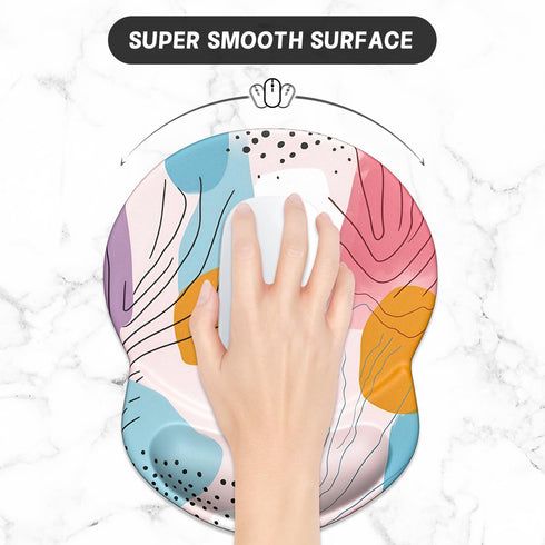 ITNRSIIET Ergonomic Mouse Pad with Gel Wrist Support, Small Wrist Rest, Non-Slip PU Base, 8.7 x 7.2 inches, Art Style