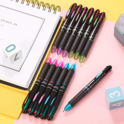 JOVITEC 24 Pack Multicolor 4-in-1 Ballpoint Pens, 0.7 mm Retractable Pens for Office, School Supplies, Kids Party Favors