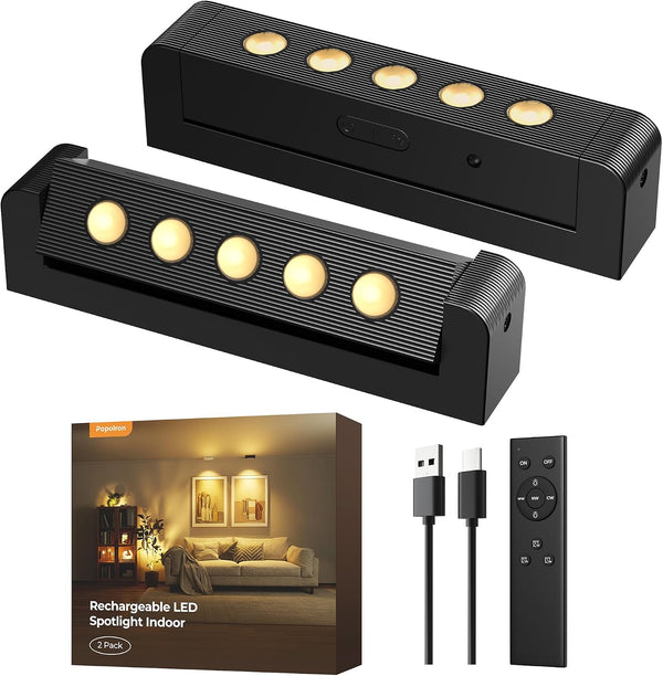Spotlights Indoor with Daily Auto Timer, 5500mAh Rechargeable Plant Lights, Wireless Uplighting