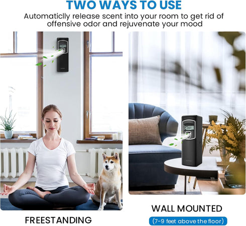 SVAVO Automatic LCD Fragrance Dispenser, Wall Mount/Free Standing, Programmable Aerosol Spray Perfume Dispenser