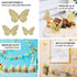 12PCS 3D Efavormart Navy Blue Butterfly Wall Decals - Sparkling Glitter & Diamond Mural Stickers - DIY Removable Art