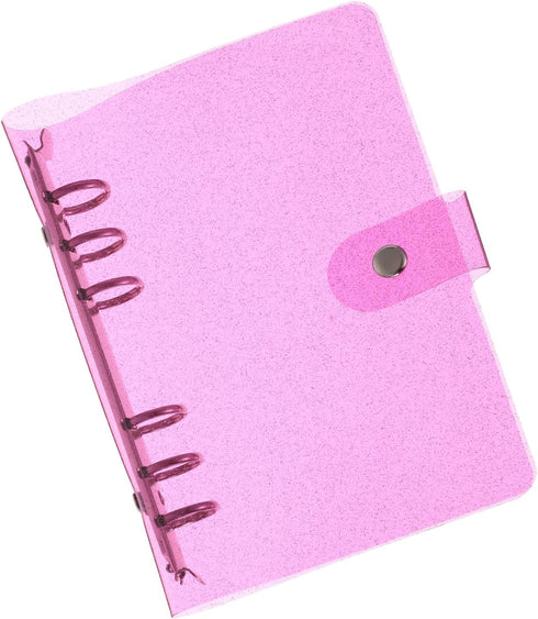 PATIKIL A5 Clear Binder Cover, Soft PVC Bling Loose Leaf Protector, Refillable Notebook Shell with Snap Button Closure,