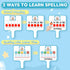 Laffunz Phonemic Awareness Elkonin Boxes Dry Erase Board, Magnetic Letter Tiles Spelling Reading Sound Games for Kids