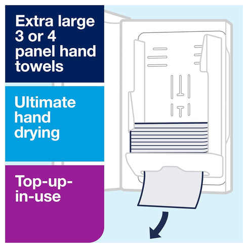 H2, 553028 Tork Xpress Multifold Hand Towel Dispenser Black One-at-a-Time Dispensing, Elevation Range