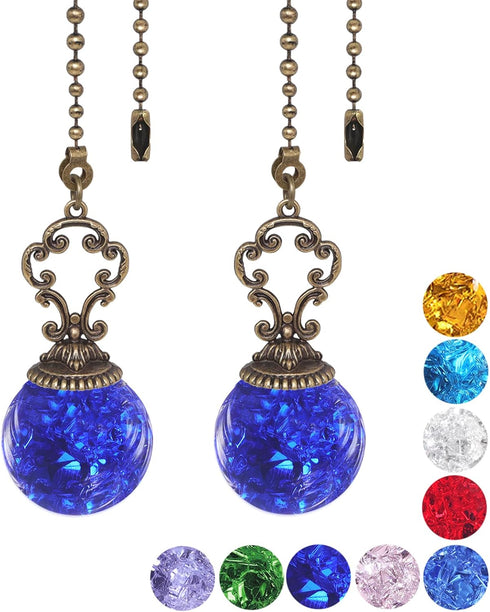 Ceiling Fan Pull Chains Crystal Light Fan Pull Chain Pendant with Blue