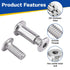 Jiahezhi 30 Sets M5 20mm x Stainless Steel Furniture Joint Connector Bolts & Cap Nuts Assortment Kit, Flat Hex Socket