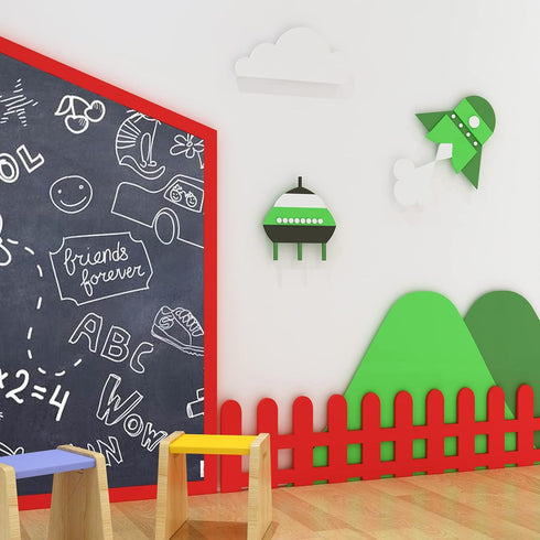 YENHOME Red Bulletin Board Borders, Straight Edge Decorations for Back to School Trim Peel and Stick Wallpaper 3"X590"