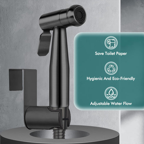 Pugrwei Set Handheld Bidet Sprayer for Toilet, Premium Stainless Steel Bathroom Bidet Sprayer with Anti-Leaking Hose
