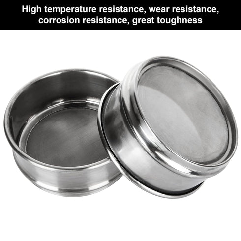 2 PCS 304 Stainless Steel Test Sieves, Lab Standard Test Sieve 200 Mesh 0.075mm + #80 Mesh 0.2mm Aperture, f10cm/4”Dia