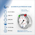 2 1-2" Pressure Gauge, Liquid Filled, Stainless Steel Case, Chrome Plated Brass Connection, 0-6000 psi/kPa, Back Mount