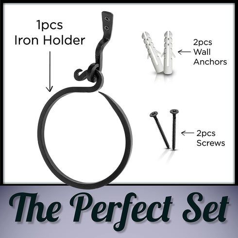 Wrought Iron Towel Ring - Handmade Towel Rack, A Touch Of Artisanal Charm To Your Kitchen Or Bathroom