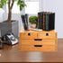 DEAYOU Bamboo Desk Organizer, 4 Drawer Storage Cabinet Box for Home Office Supplies