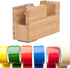 Pssopp Desktop Tape Dispenser, Mini Bamboo Wood Tape Cutter Holder, Adhesive Roll Base Stationery Tool