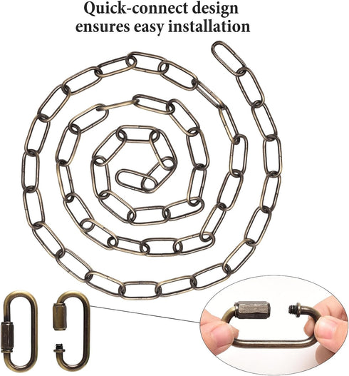 6/10/15 10FT) Chandelier Chain Feet SANGLE SOPFFY Light Fixture Chain for Chandelier or Swag Light Fixtures (Bronze