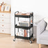 TOOLF 3-Tier Rolling Cart, Metal Utility Cart with Top, Storage Craft Cart with Wheels, Trolley Organizer Serving Cart
