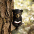 Sitting Bear Tree Hugger with Solar LED Light - Baby Bear Reading Book Garden Statue for Lawn, Yard, Patio Decor