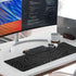 Large Topographic Map Gaming Mouse Pad for Desk, Black Desk Pad with Non-Slip Rubber Base, Desk Decor
