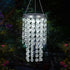 LEWIS&WAYNE 21 Hanging Solar Crystal Chandelier Outdoor, Modern Solar Transparent Acrylic Beaded Lantern with Cool