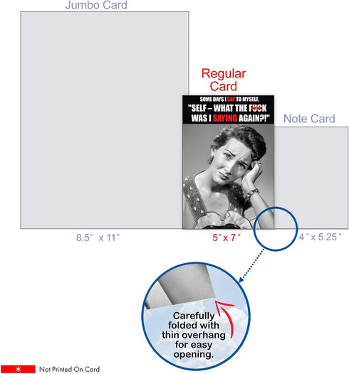 NobleWorks Funny Retro Birthday Card with Envelope, Adult Humor Celebration Greeting