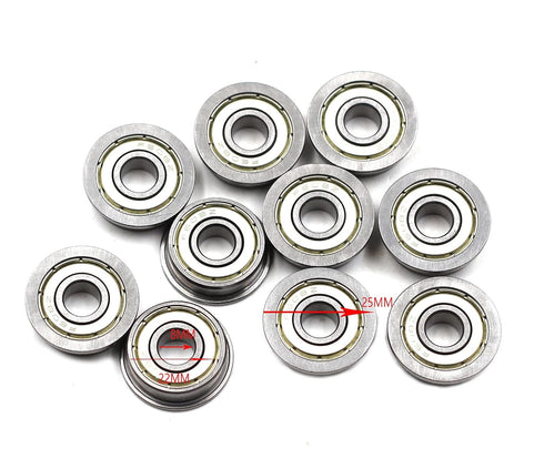 10pcs Flange Ball Bearing F608ZZ - 8x22x7 mm Metric Flanged Mini Ball Bearings