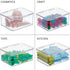 mDesign Small Plastic Home Office Storage Organizer Box with Hinged Lid for Desktops - Holds Pens, Pencils, Sticky