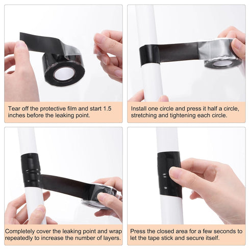 Self Fusing Silicone Tape, 1" x 3ft x 0.02" Waterproof Sealing Rubber Tape for Water Pipe Hose Leak Repair