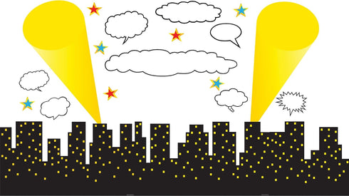 Teacher Created Resources Superhero Cityscape Bulletin Board (TCR5693) for Classroom Decoration